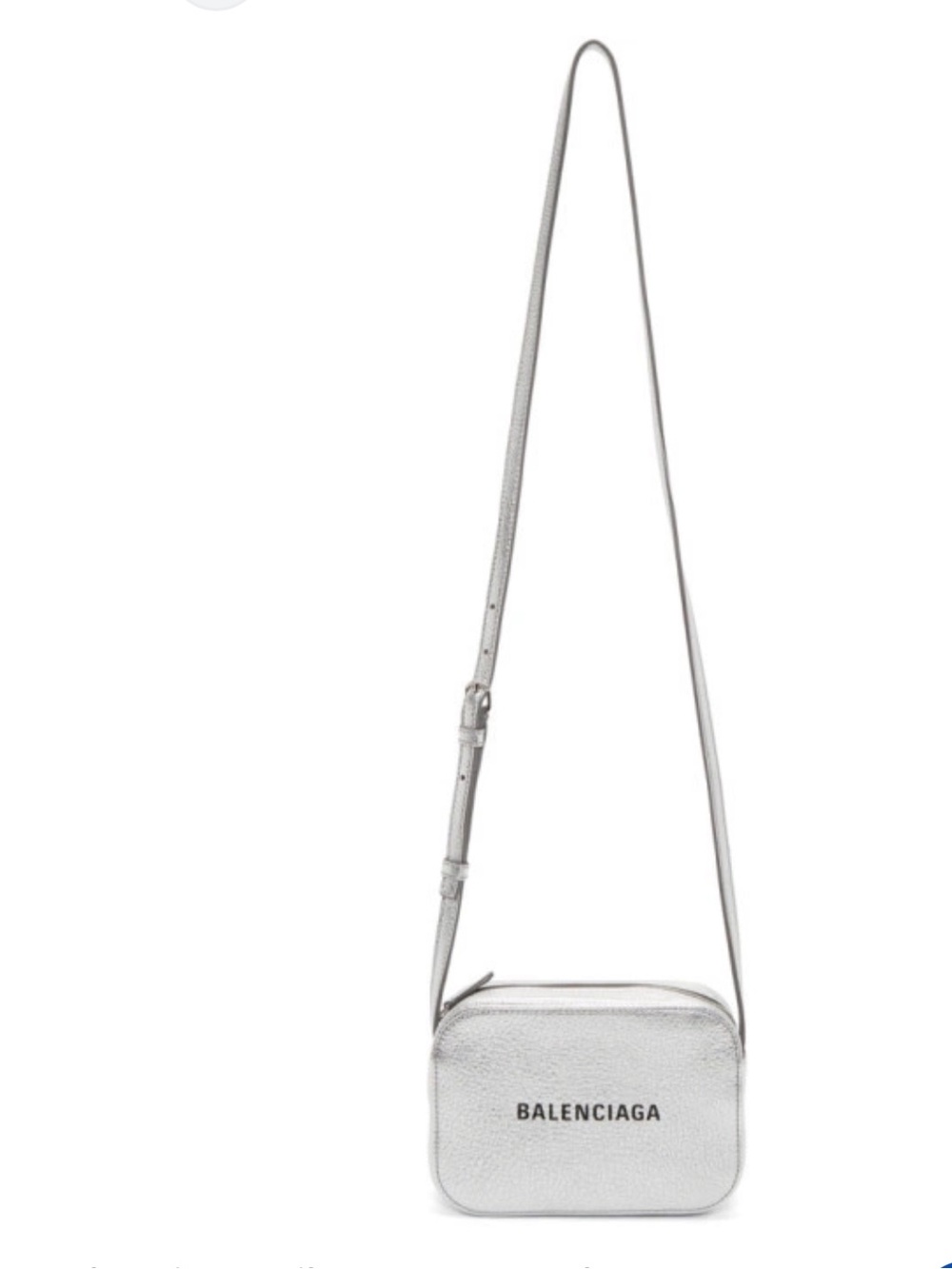 Balenciaga Silver Leather Crossbody Camera Bag